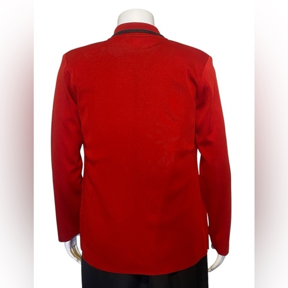 Exclusively Misook Red & black open front cardigan Womens Size M - Picture 4 of 11